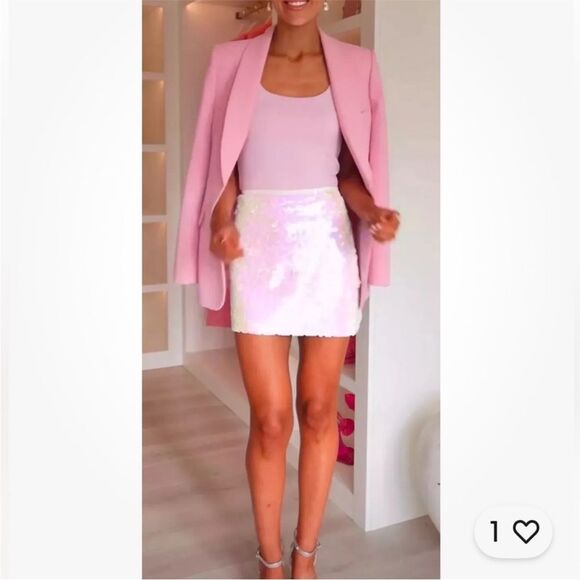 Zara SEQUIN MINI SKIRT - Picture 8 of 15